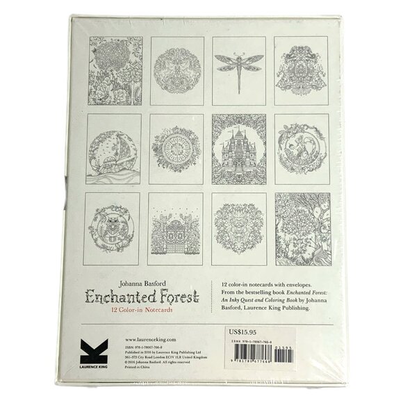 Johanna Basford Enchanted Forest Coloring Color-in Notecards Book Whimsical - Picture 6 of 9